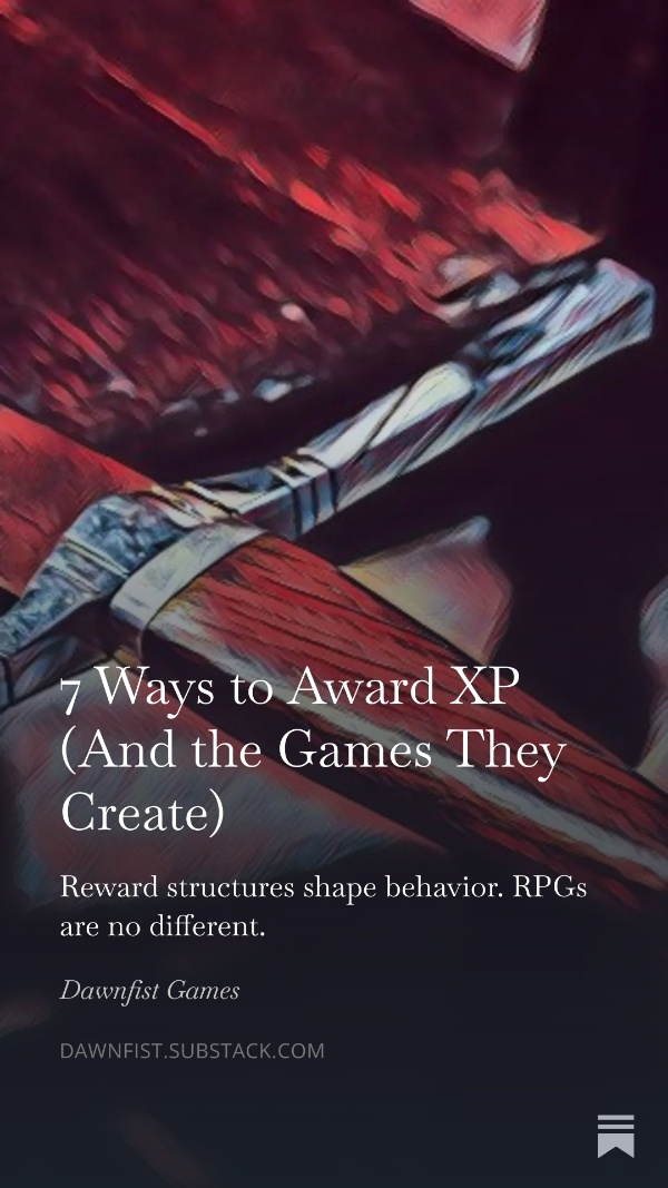 xp reward systems ttrpg